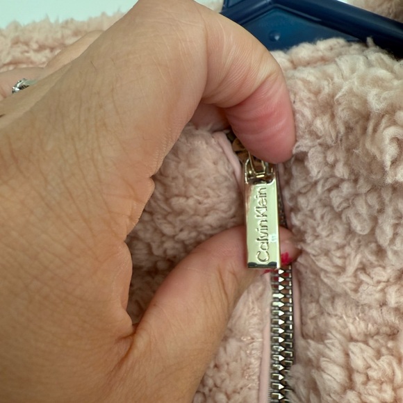 Calvin Klein Cozy Pink Sherpa Zip-Up Jacket - Picture 3 of 4